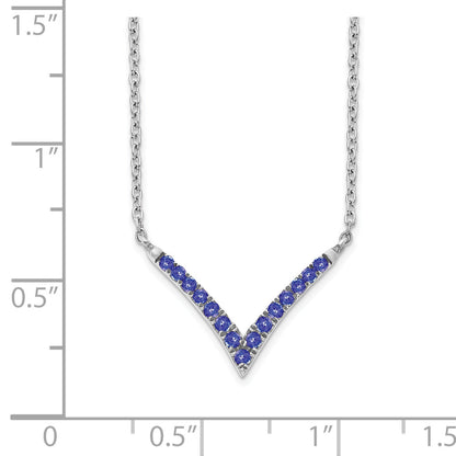 14K White Gold Tanzanite 18In. V Necklace