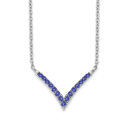 14K White Gold Tanzanite 18In. V Necklace