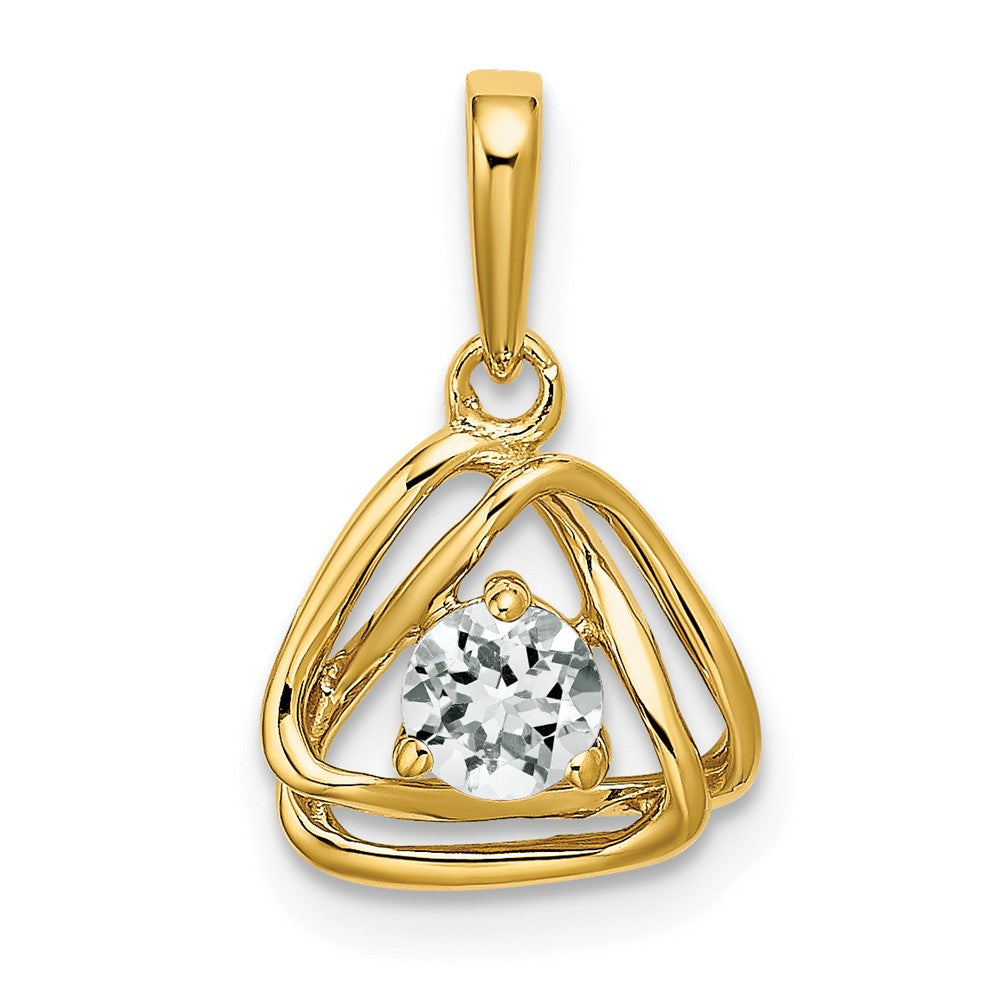 14k Yellow Gold 1/4 Ct. Lab Grown Diamond VS/SI+ G+ Intertwined Triangle Pendant