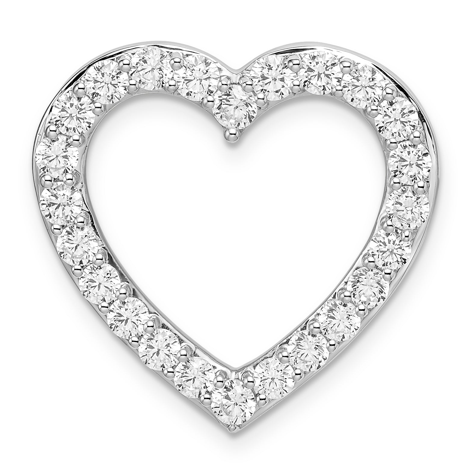 14K White Gold 14Kw Vs/Si+ G+ Lab Grown Diamond Heart Pendant