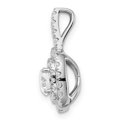 14k White Gold 14kw VS/SI+ G+ Lab Grown Diamond Double Halo Pendant