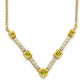 14k Yellow Gold 1/10 Ct. Lab Grown Diamond VS/SI+ G+ and Lab Created Sapphire 18 inch Necklace