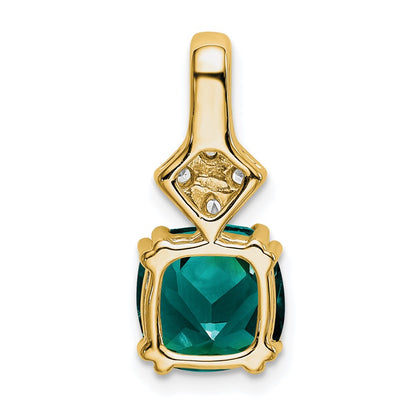 14k Yellow Gold 1/5 Ct. Lab Grown Diamond VS/SI+ G+ and Lab Created Alexandrite Pendant