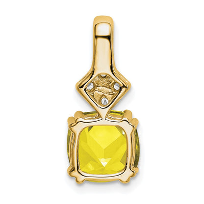 14k Yellow Gold 1/5 Ct. Lab Grown Diamond VS/SI+ G+ and Lab Created Sapphire Pendant
