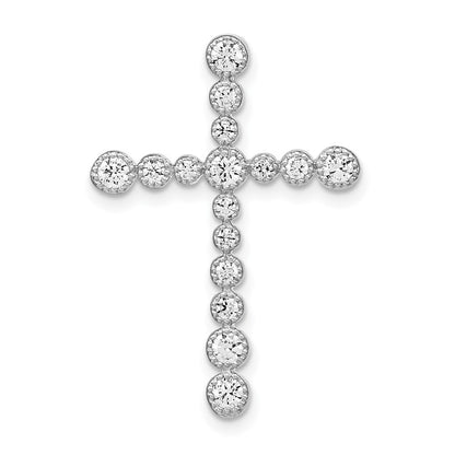 14k White Gold 1/2 Ct. Lab Grown Diamond VS/SI+ G+ Cross Chain Slide Pendant