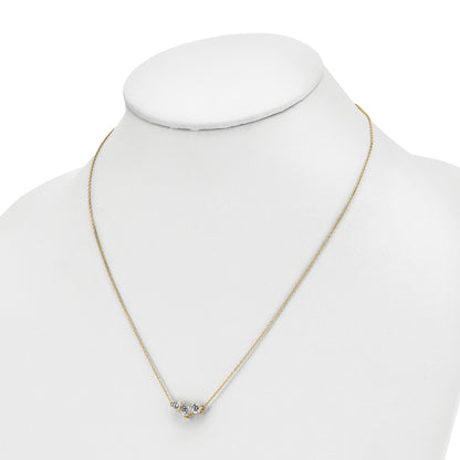 14k Yellow Gold 1 1/2 Ct. Lab Grown Diamond VS/SI+ G+ 18 inch Three Stone Necklace