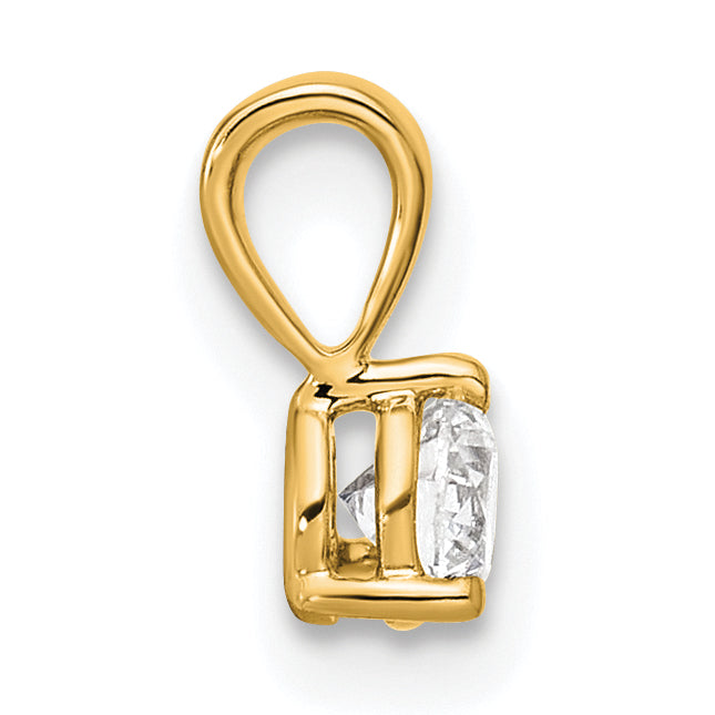 14k Yellow Gold 1/4 Ct. Lab Grown Diamond VS/SI+ G+ Three Prong Solitare Pendant