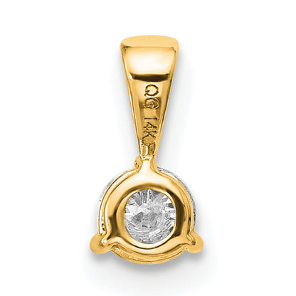 14k Yellow Gold 1/4 Ct. Lab Grown Diamond VS/SI+ G+ Three Prong Solitare Pendant