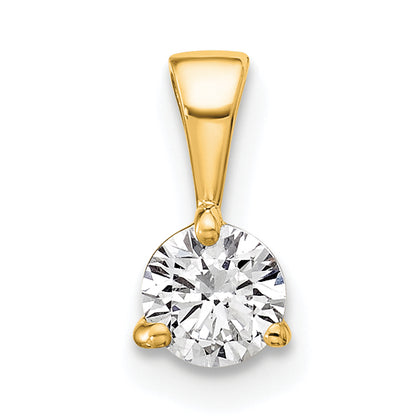 14k Yellow Gold 1/3 Ct. Lab Grown Diamond VS/SI+ G+ Three Prong Solitare Pendant