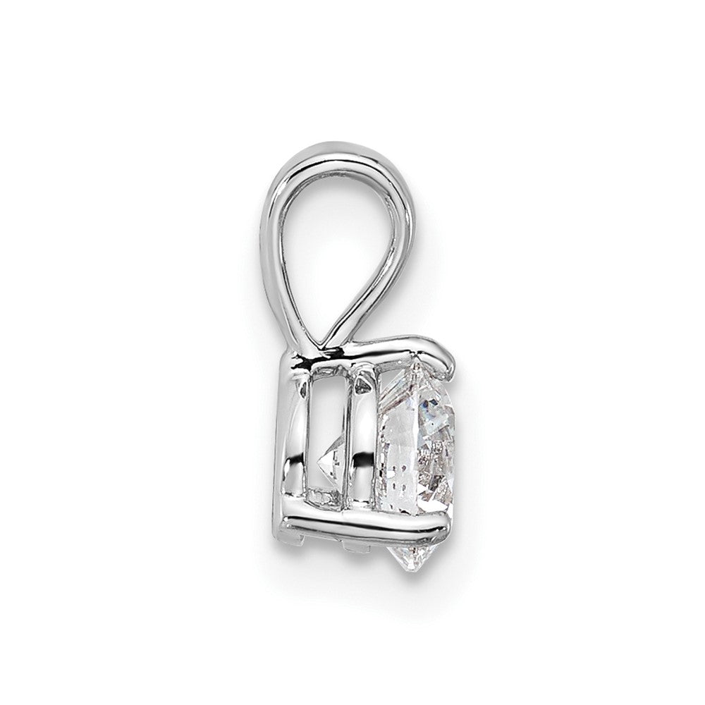 14k White Gold 1 Ct. Lab Grown Diamond VS/SI+ G+ Three Prong Solitare Pendant
