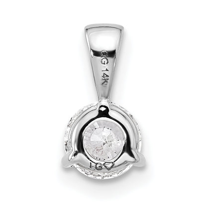 14k White Gold 1/2 Ct. Lab Grown Diamond VS/SI+ G+ Three Prong Solitare Pendant