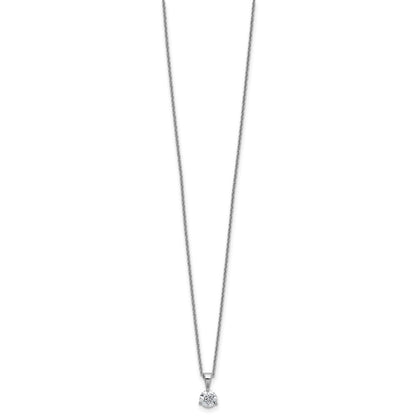 14k White Gold 1/5 Ct. Lab Grown Diamond VS/SI+ G+ Three Prong 18 inch Solitare Pendant Necklace