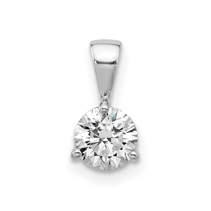 14k White Gold 1/4 Ct. Lab Grown Diamond VS/SI+ G+ Three Prong Solitare Pendant