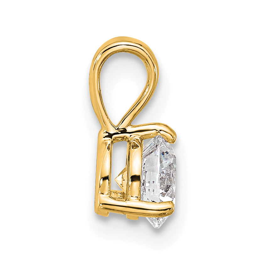 14k Yellow Gold 1/2 Ct. Lab Grown Diamond VS/SI+ G+ Three Prong Solitare Pendant