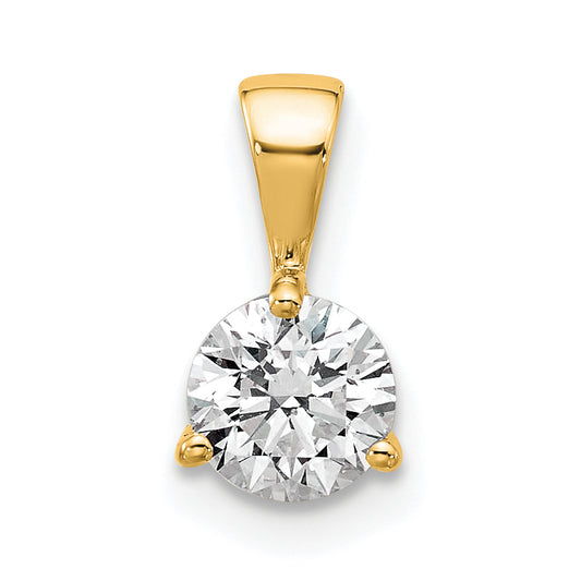 14k Yellow Gold 1/2 Ct. Lab Grown Diamond VS/SI+ G+ Three Prong Solitare Pendant