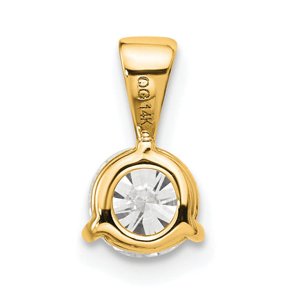 14k Yellow Gold 3/4 Ct. Lab Grown Diamond VS/SI+ G+ Three Prong Solitare Pendant