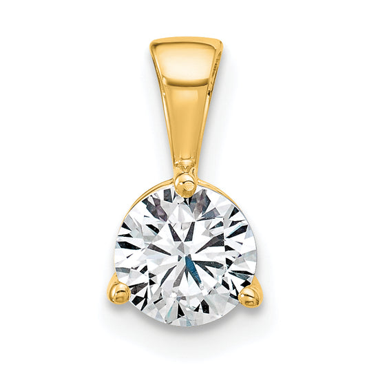 14k Yellow Gold 3/4 Ct. Lab Grown Diamond VS/SI+ G+ Three Prong Solitare Pendant