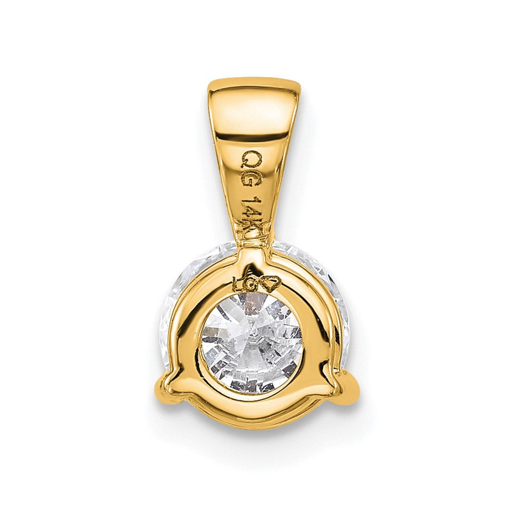 14k Yellow Gold 1 Ct. Lab Grown Diamond VS/SI+ G+ Three Prong Solitare Pendant