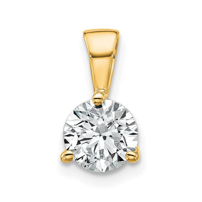 14k Yellow Gold 1 Ct. Lab Grown Diamond VS/SI+ G+ Three Prong Solitare Pendant