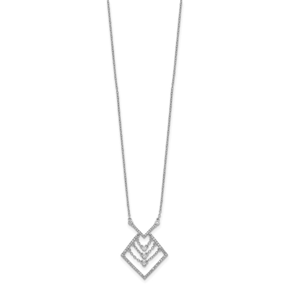 Brass/White White Alloy Cz Fashion Necklace