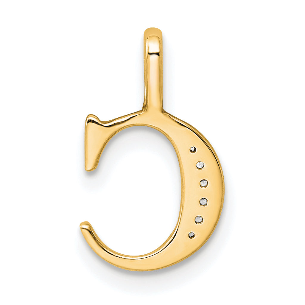 10K Yellow Gold 10K Diamond Letter C Initial Pendant