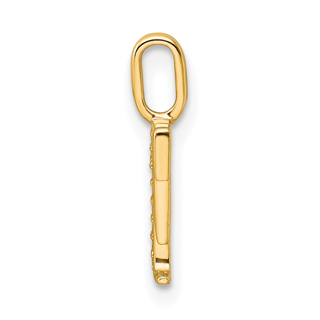 10K Yellow Gold 10K Diamond Letter F Initial Pendant