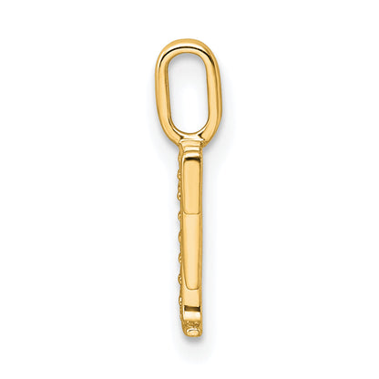 10K Yellow Gold 10K Diamond Letter F Initial Pendant