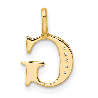 10K Yellow Gold 10K Diamond Letter G Initial Pendant