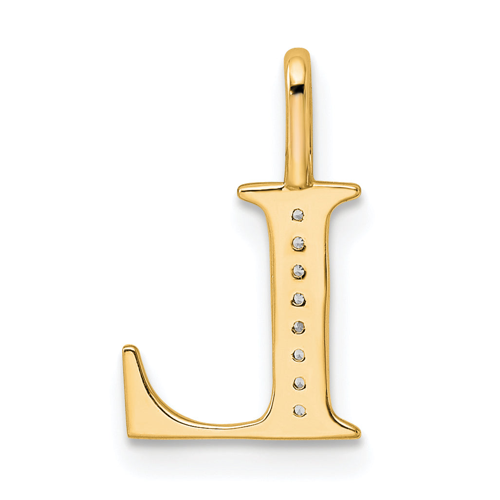 10K Yellow Gold 10K Diamond Letter L Initial Pendant
