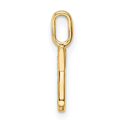 10K Yellow Gold 10K Diamond Letter T Initial Pendant