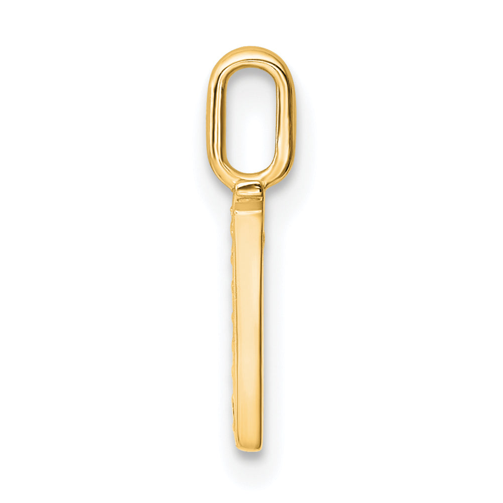 10K Yellow Gold 10K Diamond Letter V Initial Pendant