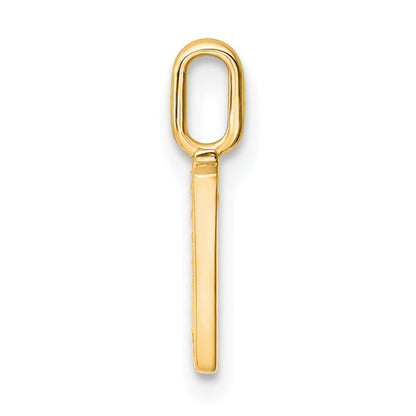10K Yellow Gold 10K Diamond Letter V Initial Pendant