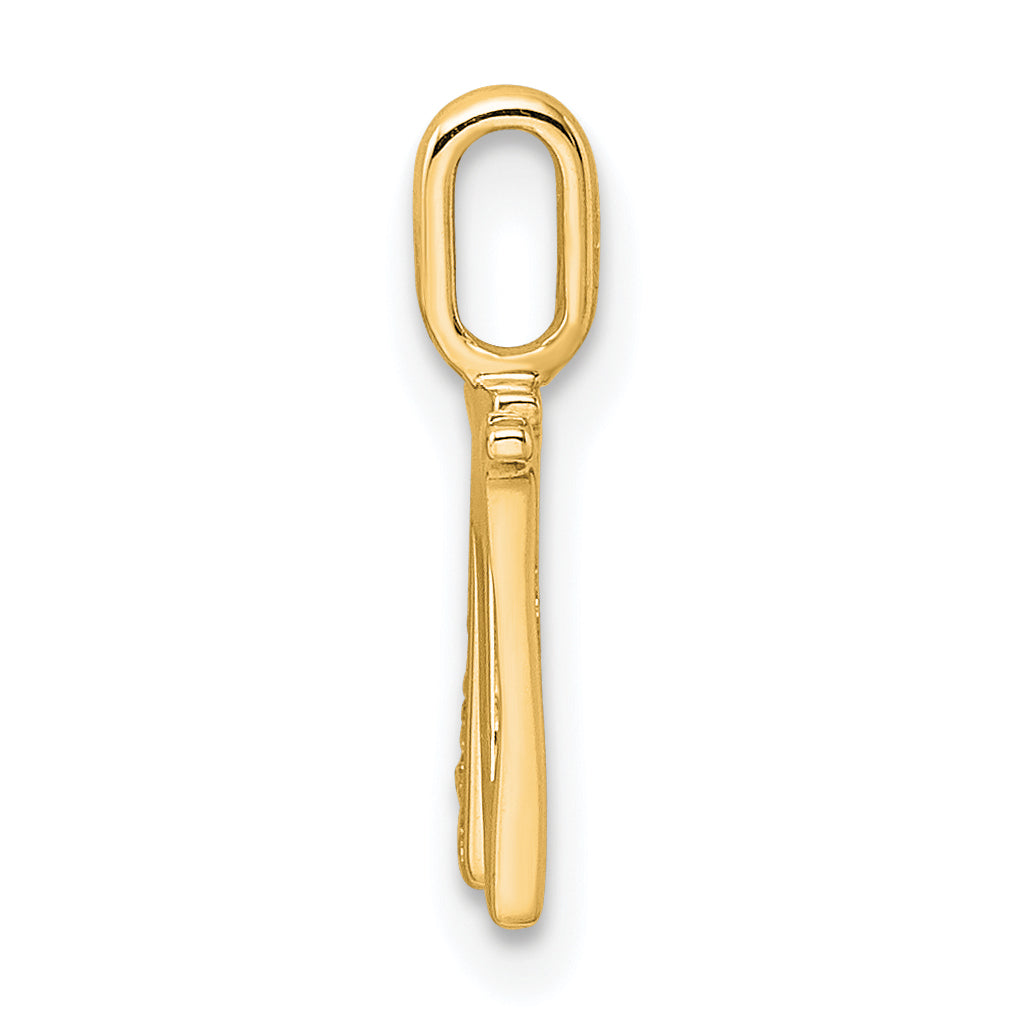 10K Yellow Gold 10K Diamond Letter W Initial Pendant