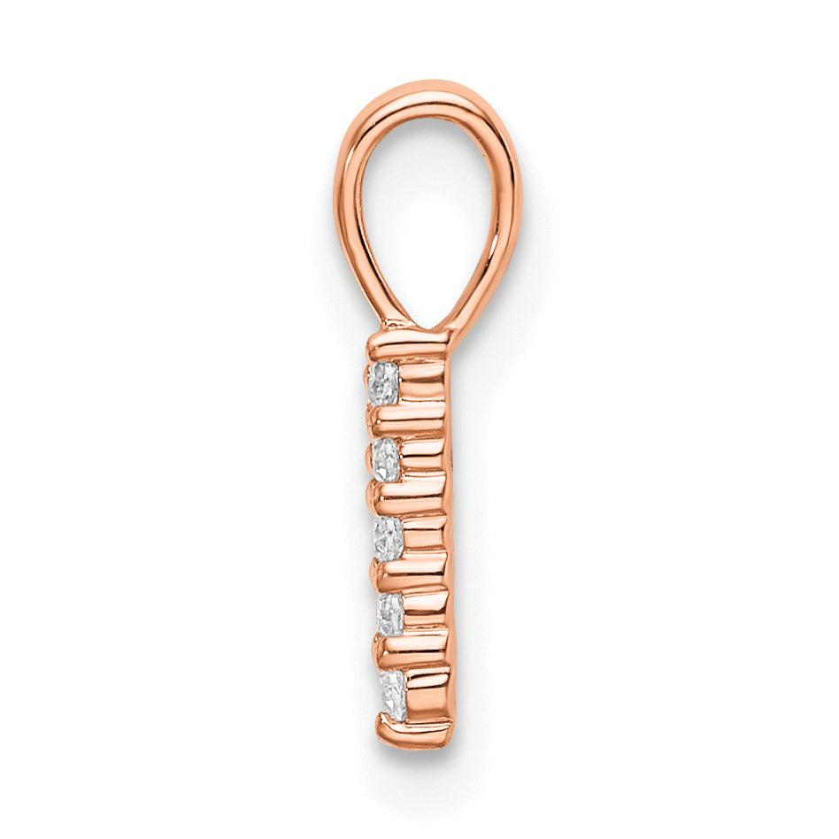 14K Rose Gold Diamond Number 1 Pendant