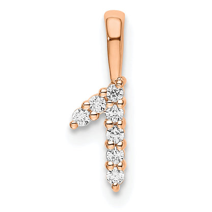 14K Rose Gold Diamond Number 1 Pendant