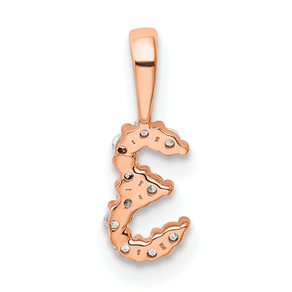 14K Rose Gold Diamond Number 3 Pendant