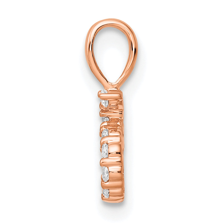 14K Rose Gold Diamond Number 5 Pendant