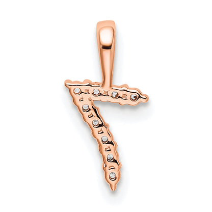 14K Rose Gold Diamond Number 7 Pendant