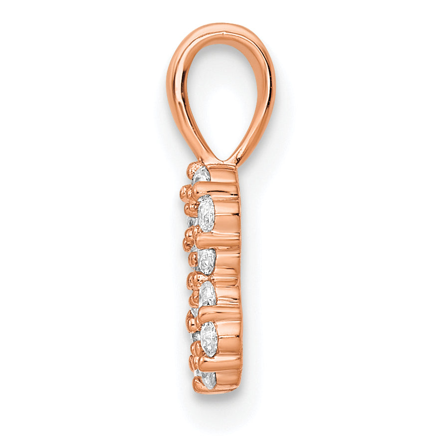 14K Rose Gold Diamond Number 8 Pendant
