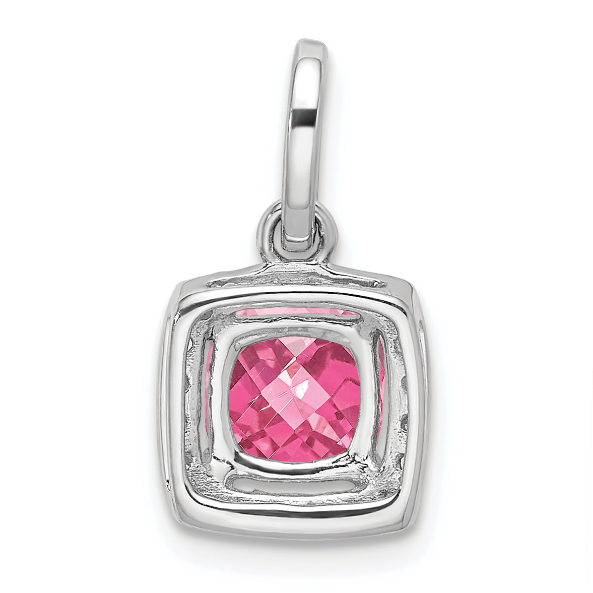 14k White Gold 14k White Gold Pink Tourmaline & Diamond Pendant
