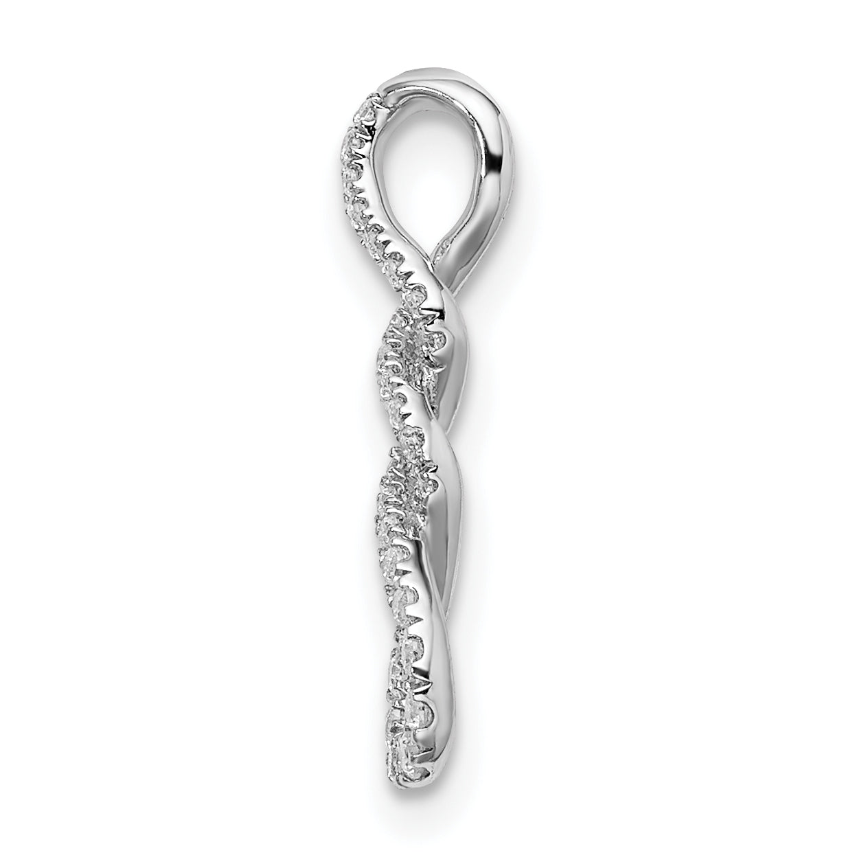 10K White Gold Diamond Twist Chain Slide