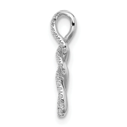 10K White Gold Diamond Twist Chain Slide