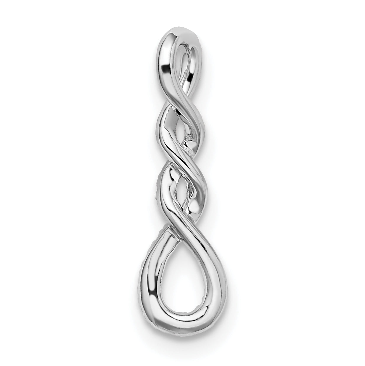 10K White Gold Diamond Twist Chain Slide