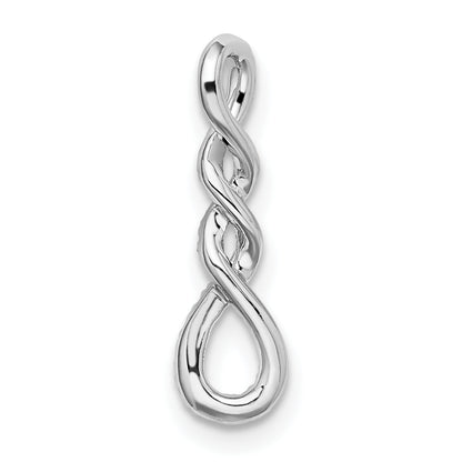 10K White Gold Diamond Twist Chain Slide