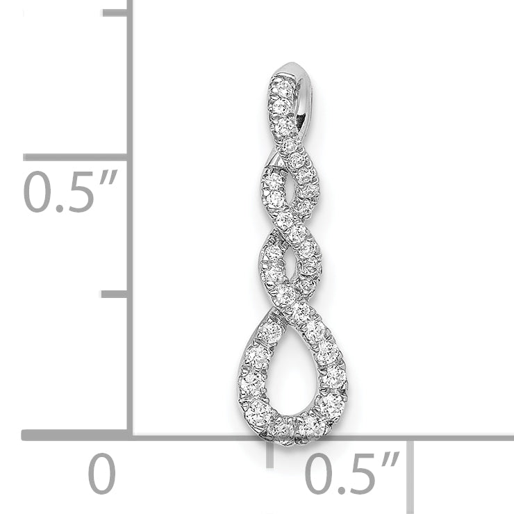 10K White Gold Diamond Twist Chain Slide