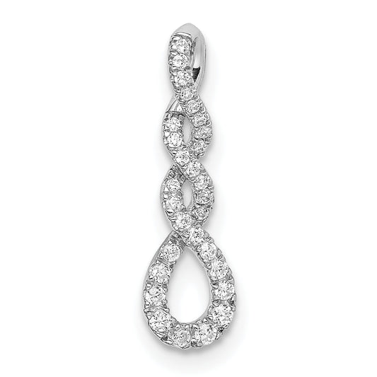 10K White Gold Diamond Twist Chain Slide