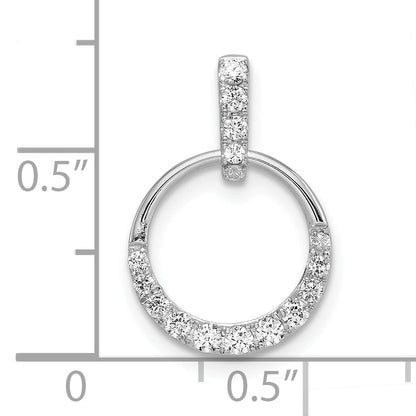 10K White Gold Circle Diamond Pendant