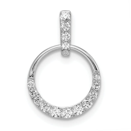 10K White Gold Circle Diamond Pendant