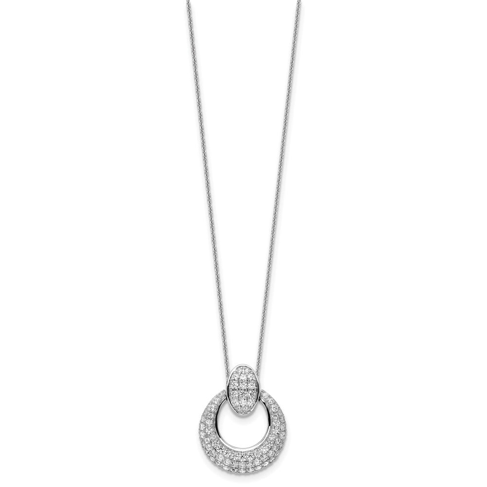 14K White Gold True Origin 1 1/6 Carat Lab Grown Diamond Vs Def 18 Inch Fancy Circle Pendant Necklace