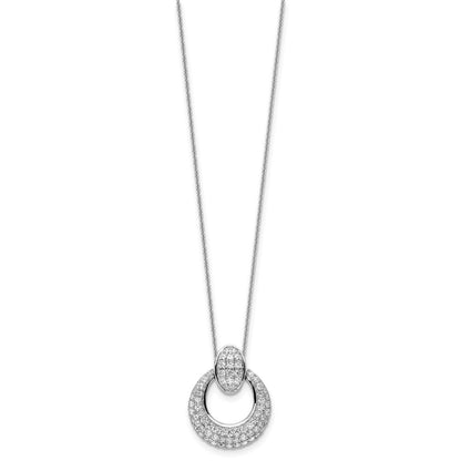 14K White Gold True Origin 1 1/6 Carat Lab Grown Diamond Vs Def 18 Inch Fancy Circle Pendant Necklace